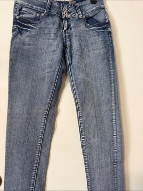 Mossimo Supply Co. Faded Light Blue Skinny Jeans